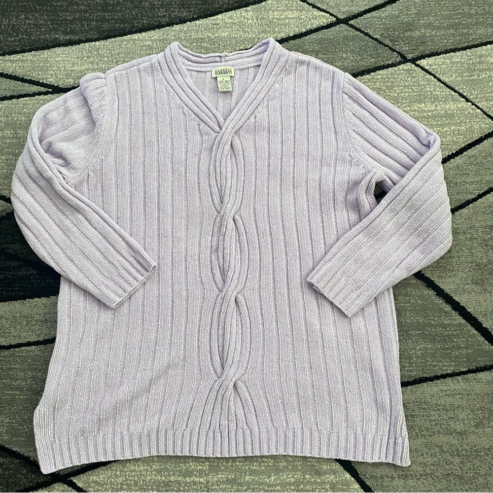 Classic Elements Light Purple V-Neck Sweater
